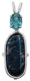 Covellite with Oval Cut Blue Zircon