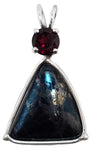 Covellite with Round Cut Garnet