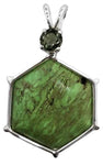 Gaspeite with Round Cut Moldavite