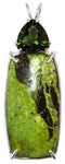 Gaspeite with Trillion Cut Moldavite