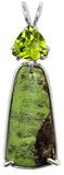 Gaspeite with Trillion Cut Peridot