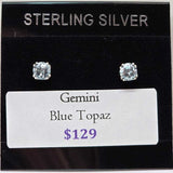 Gemini Blue Topaz Post Earrings