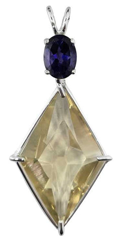 Golden Labradorite Ascension Star™ with Oval Cut Iolite