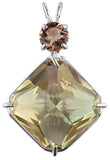 Golden Labradorite Regular Magician Stone™ with Round Cut Sunstone 14k Gold