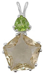 Golden Labradorite Star of Venus™ with Trillion Cut Peridot