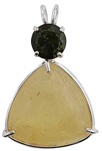 Golden Danburite with Round Cut Moldavite Special 3