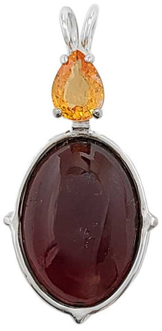 Hessonite Garnet with Pear Cut Fancy Sapphire Special 3