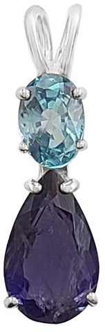 Iolite with Oval Cut Blue Zircon Special 2