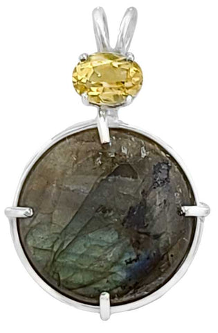 Labradorite with Oval Cut Golden Beryl Special 2