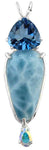 Larimar with Tibetan Blue Obsidian & Mystic Topaz