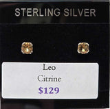 Leo Citrine Post Earrings