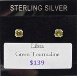 Libra Green Tourmaline Post Earrings