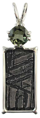 Meteorite with Square Cut Moldavite