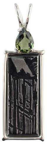 Meteorite with Pear Cut Moldavite