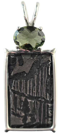 Meteorite with Oval Cut Moldavite