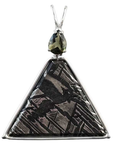 Meteorite with Pear Cut Moldavite