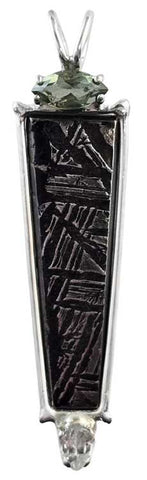 Meteorite with Moldavite & Phenacite