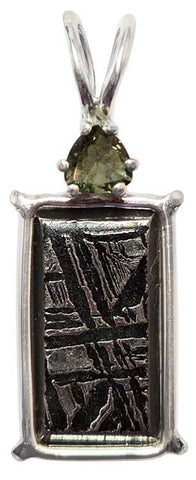 Meteorite with Trillion Cut Moldavite