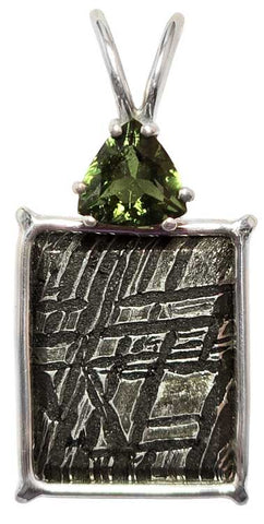 Meteorite with Trillion Cut Moldavite