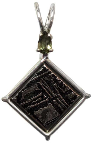 Meteorite with Pear Cut Moldavite