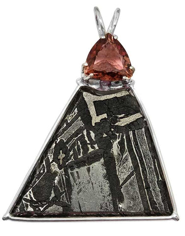 Meteorite with Trillion Cut Pink Tourmaline