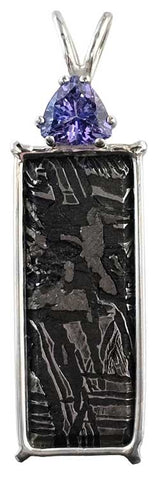 Meteorite with Trillion Cut Tanzanite