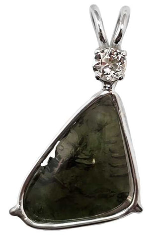 Moldavite with Round Cut Phenacite