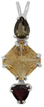 Citrine Mini Magician Stone™ with Moldavite & Garnet