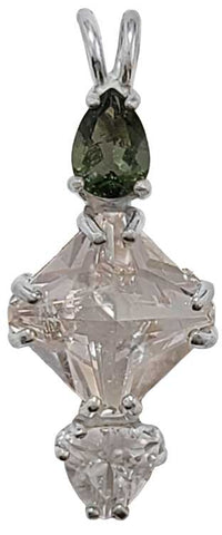 Danburite Mini Magician Stone™ with Moldavite & Phenacite