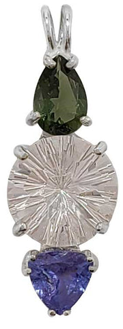 Danburite Super Nova™ with Moldavite & Tanzanite