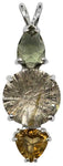 Rutilated Quartz Super Nova™ with Moldavite & Citrine