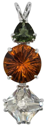 Siberian Gold Quartz Super Nova™ with Moldavite & Clear Quartz