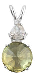 Olive Quartz Mini Radiant Heart™ with Trillion Cut Danburite