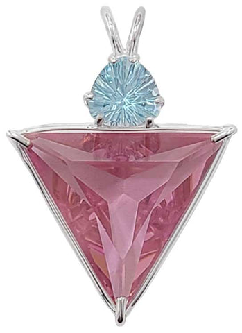 Pink Garnet Angelic Star™ with Trillion Cut Blue Topaz