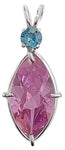 Pink Garnet Infinite Eye™ with Round Cut Blue Zircon