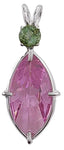 Pink Garnet Infinite Eye™ with Round Cut Green Tourmaline