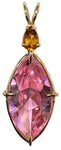 Pink Garnet Infinite Eye™ with Pear Cut Orange Sapphire 14k Gold