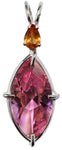 Pink Garnet Infinite Eye™ with Pear Cut Orange Sapphire 14k Gold