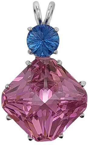 Pink Garnet Regular Magician Stone™ with Super Nova Cut Tibetan Blue Obsidian