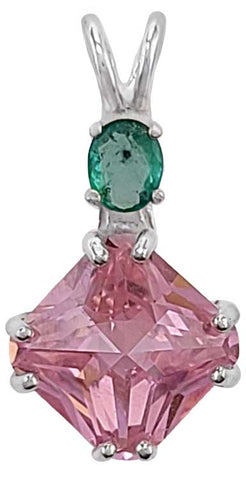 Pink Garnet Mini Magician Stone™ with Oval Cut Emerald