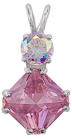 Pink Garnet Mini Magician Stone™ with Round Cut Mystic Topaz