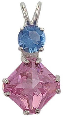 Pink Garnet Mini Magician Stone™ with Round Cut Tibetan Blue Obsidian