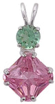 Pink Garnet Mini Magician Stone™ with Round Cut Tibetan Green Obsidian