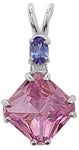 Pink Garnet Mini Magician Stone™ with Oval Cut Tanzanite