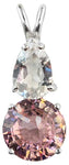 Pink Garnet Mini Radiant Heart™ with Pear Cut Danburite