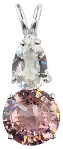 Pink Garnet Mini Radiant Heart™ with Pear Cut Danburite
