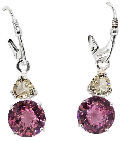 🎁 Pink Garnet Mini Radiant Heart™ with Golden Labradorite Dangle Earrings (100% off)