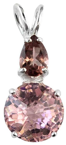 Pink Garnet Mini Radiant Heart™ with Pear Cut Pink Tourmaline