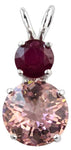 Pink Garnet Mini Radiant Heart™ with Round Cut Ruby