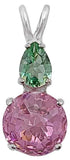 Pink Garnet Mini Radiant Heart™ with Pear Cut Tibetan Green Obsidian